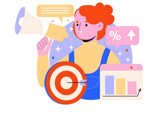 Ilustración de Marketing y tecnología